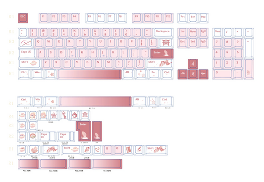 【IC】YaeMiko Keycaps PBT Custom Keycaps Genshin Impact keycaps Set