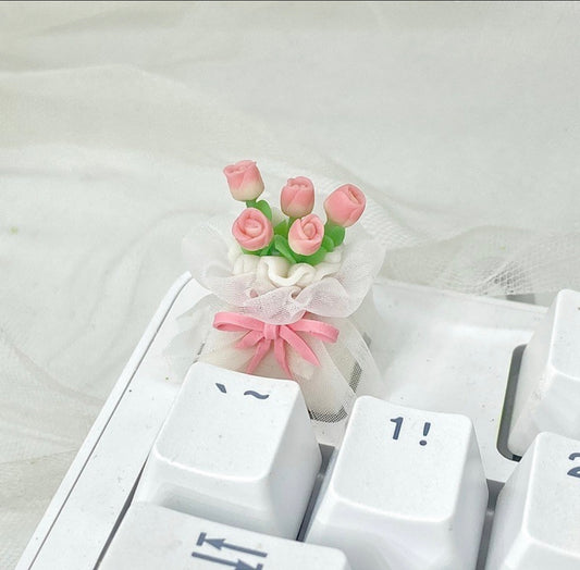 Custom floral keycap design by AiheyStudio, bringing a fresh touch of nature to your mechanical keyboard.