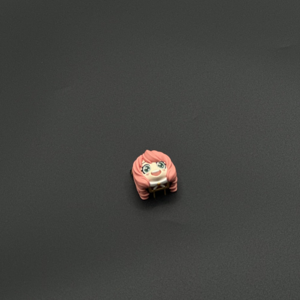 SPY x FAMILY Anya Forger pink 3D artisan keycap, a charming and playful design for keyboard enthusiasts and anime lovers alike