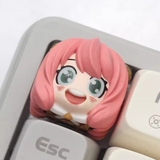 Anya Forger Artisan keycap SPY x FAMILY Cute pink 3D keycap Cute pink 3D Anya Forger artisan keycap from SPY x FAMILY, perfect for adding personality to your mechanical keyboard setup.