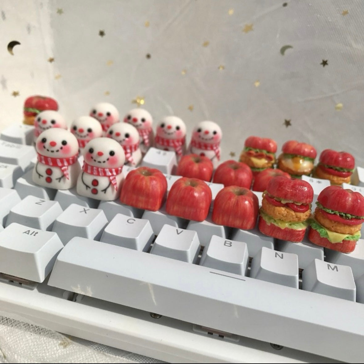Handmade Apple Sandwich Keycaps Artisan Keycaps
