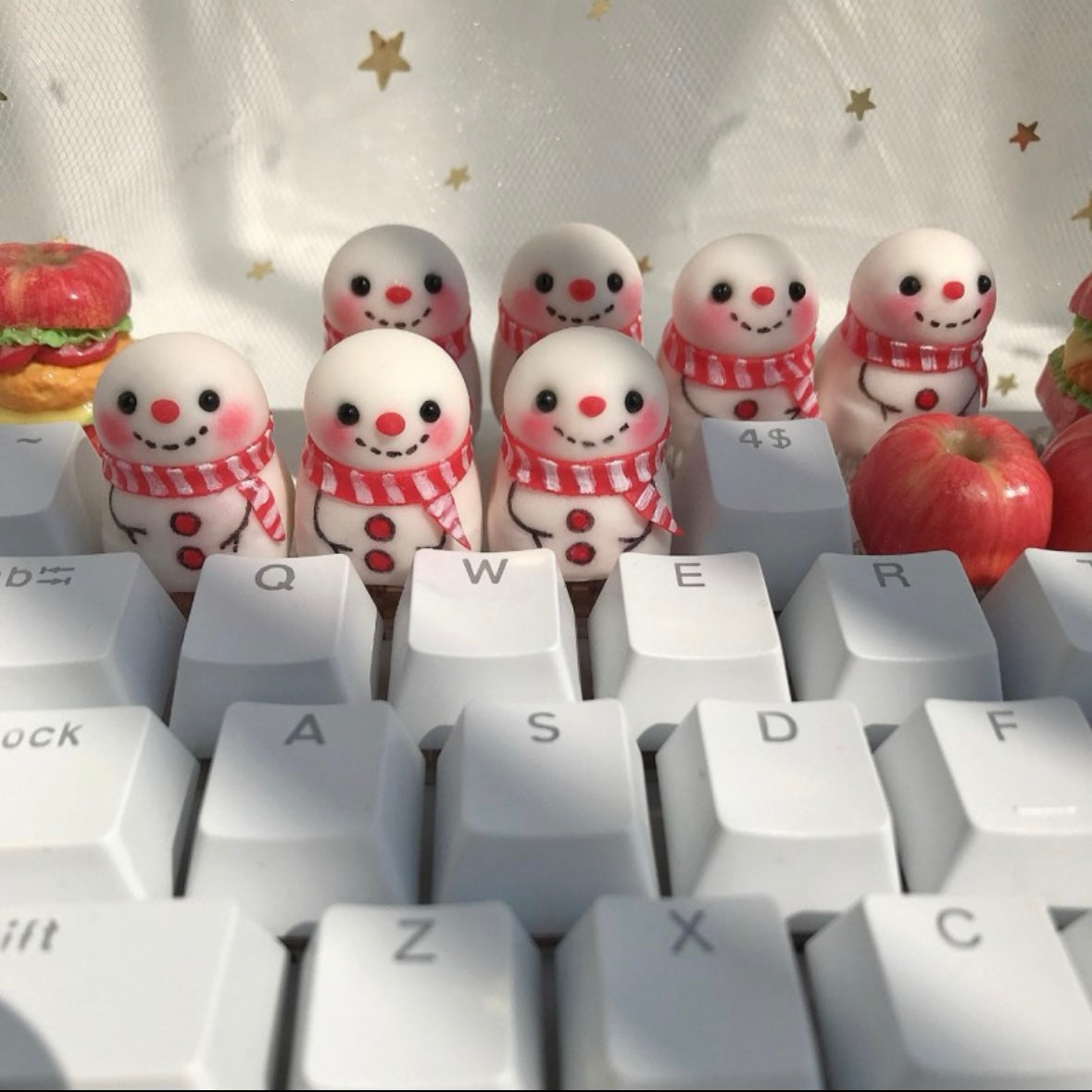 Christmas Custom Snowman Keycaps Frosty Friends Artisan Keycaps