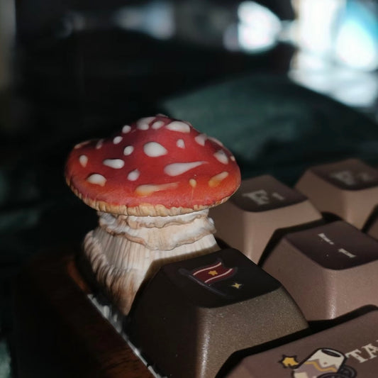 Are mushrooms poisonous? Red Mushroom Custom Artisan Keycap Handcrafted Red Mushroom Artisan Keycap, meticulously made over 20 days, featuring lifelike details that add a whimsical touch to any keyboard.
