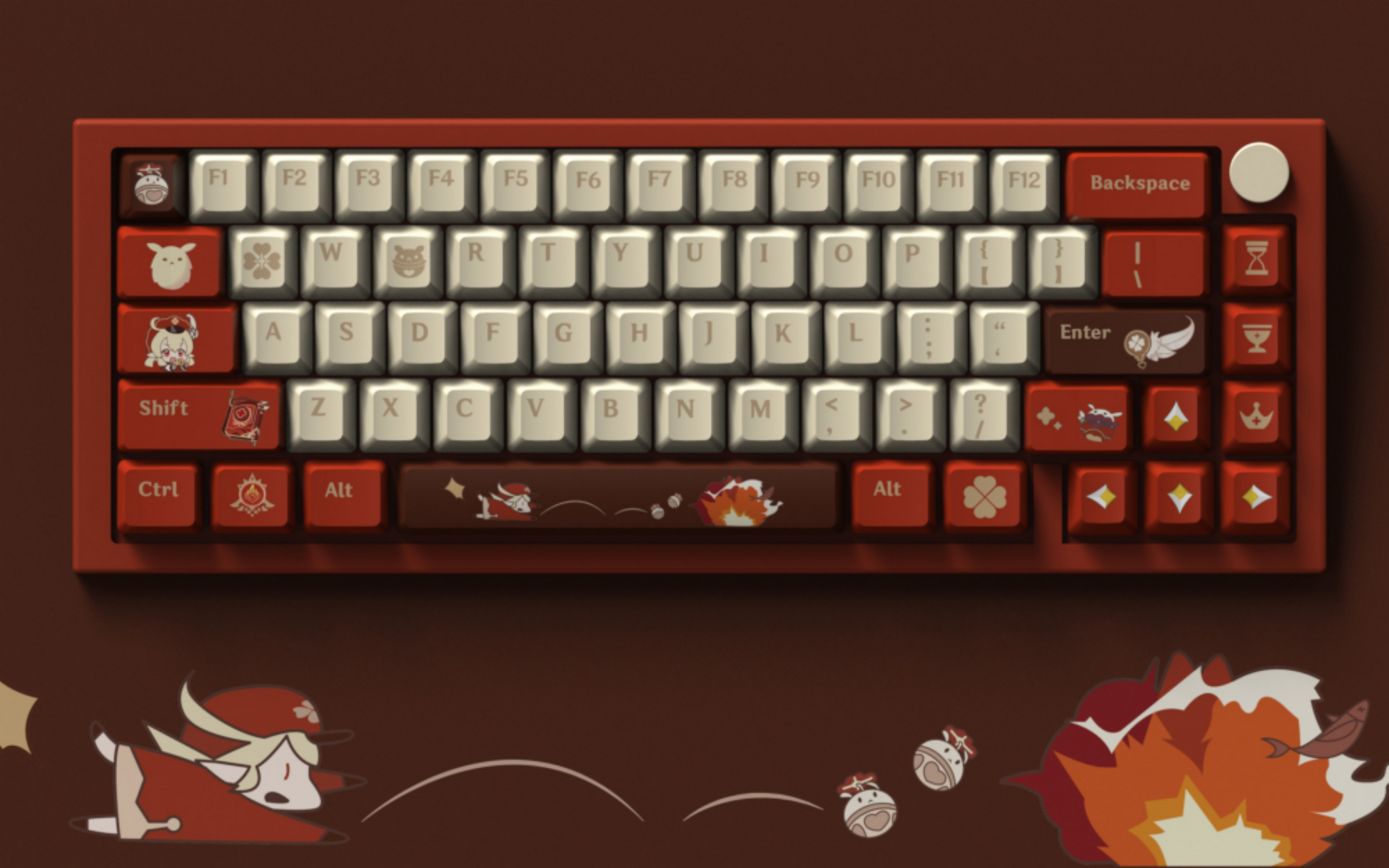 BOOM BOOM Klee Keycaps PBT Custom Genshin Impact Keycaps (In stock)