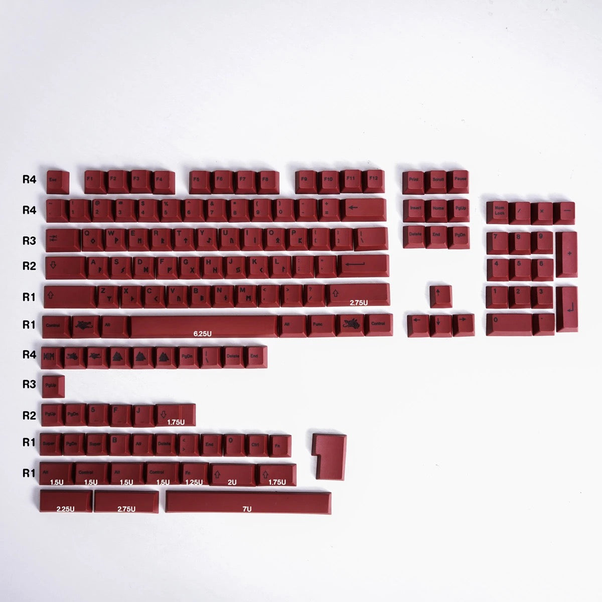 Black Legend Blood Ritual Keycap Set Dark Red Black Theme