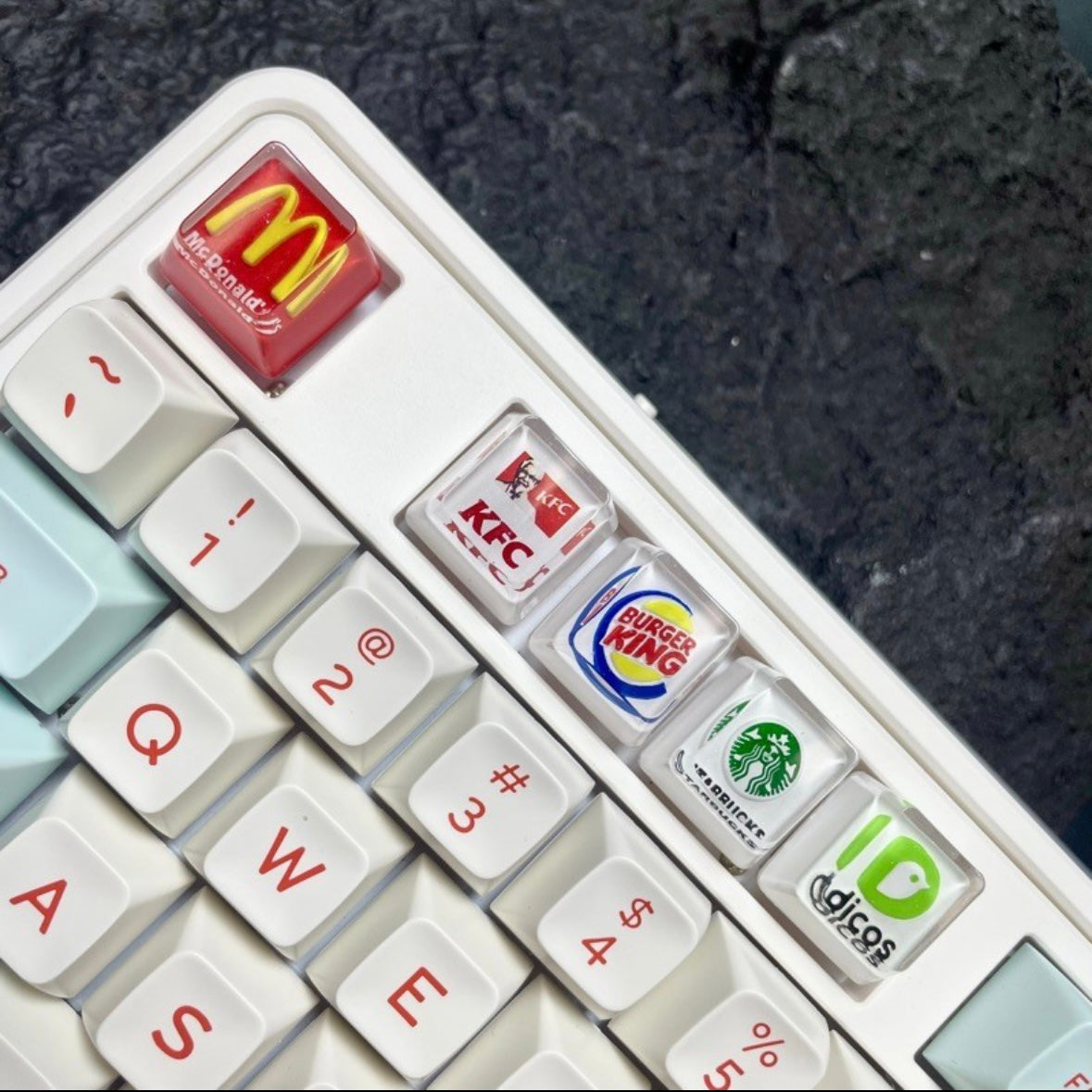 Artisan Fast Food Keycaps Cute Hamburger Fried Chicken Cheese Hamburger  Resin Keycap Set 3D Gifts Simulation Miniature Keycap 