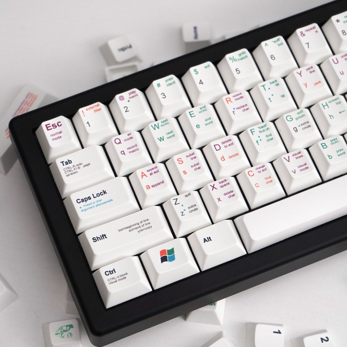Code Keycap Set Clean White Programmer Design Keycaps