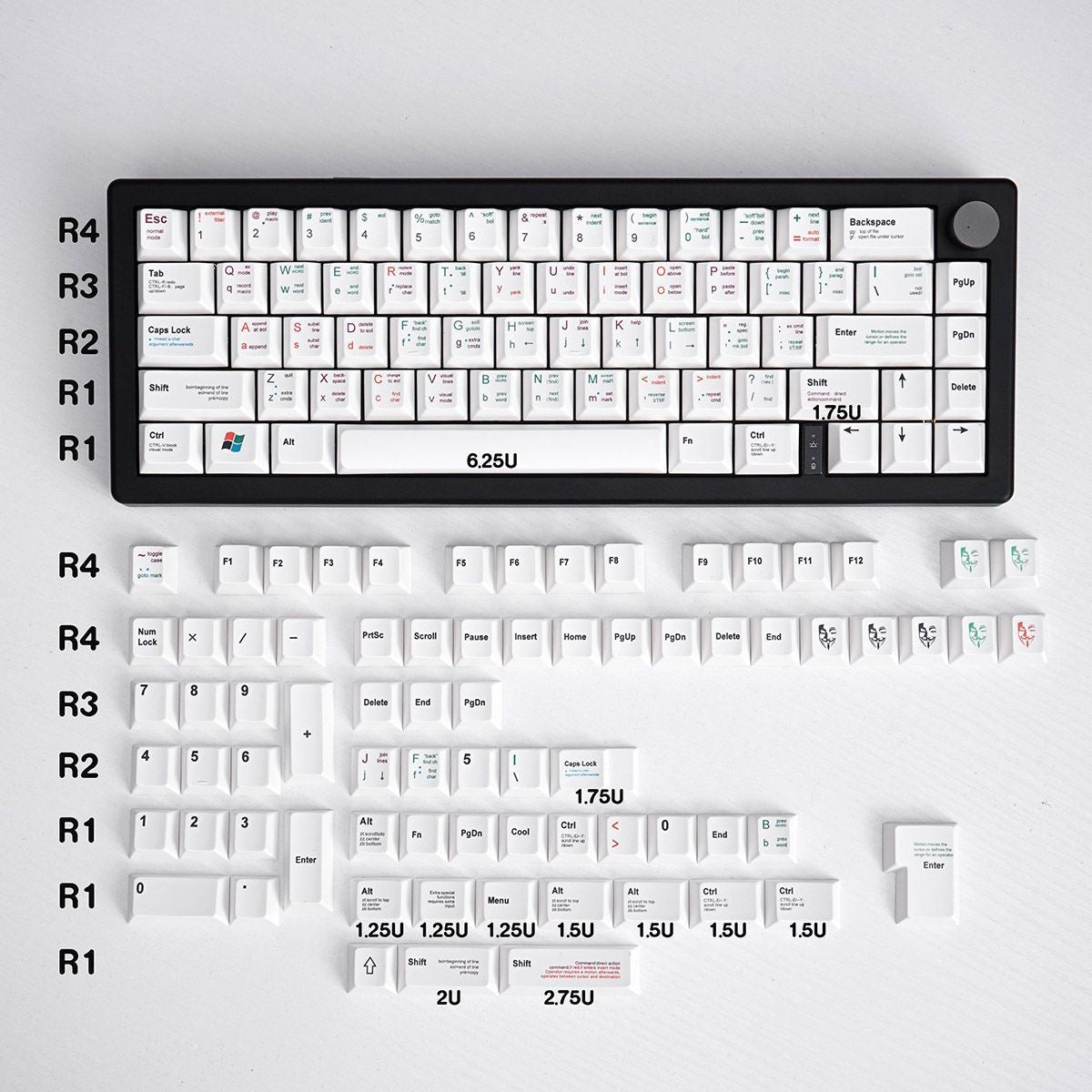 Code Keycap Set Clean White Programmer Design Keycaps