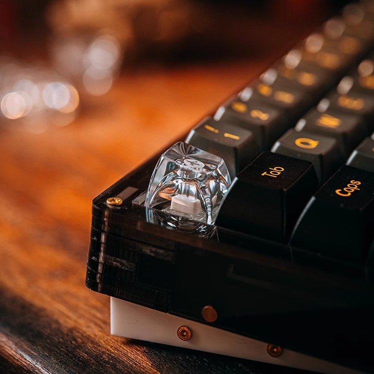 "Dive into a realm of sophistication with our Transparent Keycaps – uniquely crafted with the texture of ice. These Artisan Keycaps are more than mere keys; they are a statement of individuality and craftsmanship. The crystal-clear design adds a touch of elegance to your keyboard, while the ice-textured finish provides a distinctive and cool aesthetic. Elevate your typing experience with the avant-garde appeal of these Transparent Keycaps – a perfect blend of style and functionality.