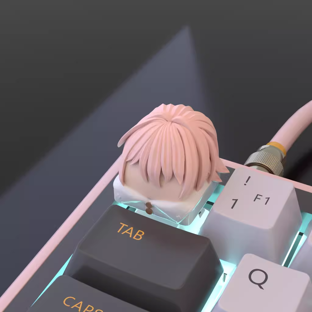 March 7th Custom Artisan Keycap from Honkai: Star Rail, adding personality and flair to your keyboard with vibrant 3D printing.