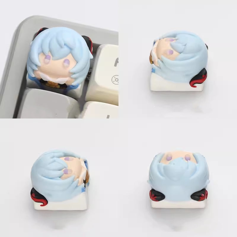 Ganyu Artisan Keycap showcasing intricate details inspired by the Genshin Impact character, crafted from custom resin.