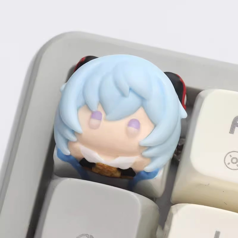 Eye-catching Ganyu custom keycap, a must-have for collectors and enthusiasts, highlighting the charm of the beloved character from Genshin Impact.