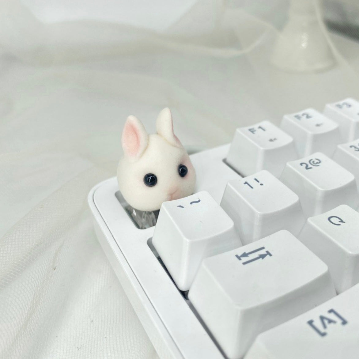 Custom Halloween Rabbit Artisan Keycap | Cute Bunny Design for Mechanical Keyboards