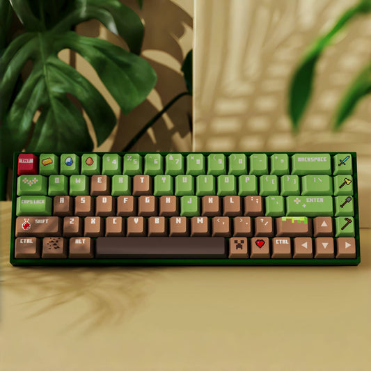 Custom Minecraft PIXEL BOX keycaps designed for durability and style, perfect for gamers and collectors alike.