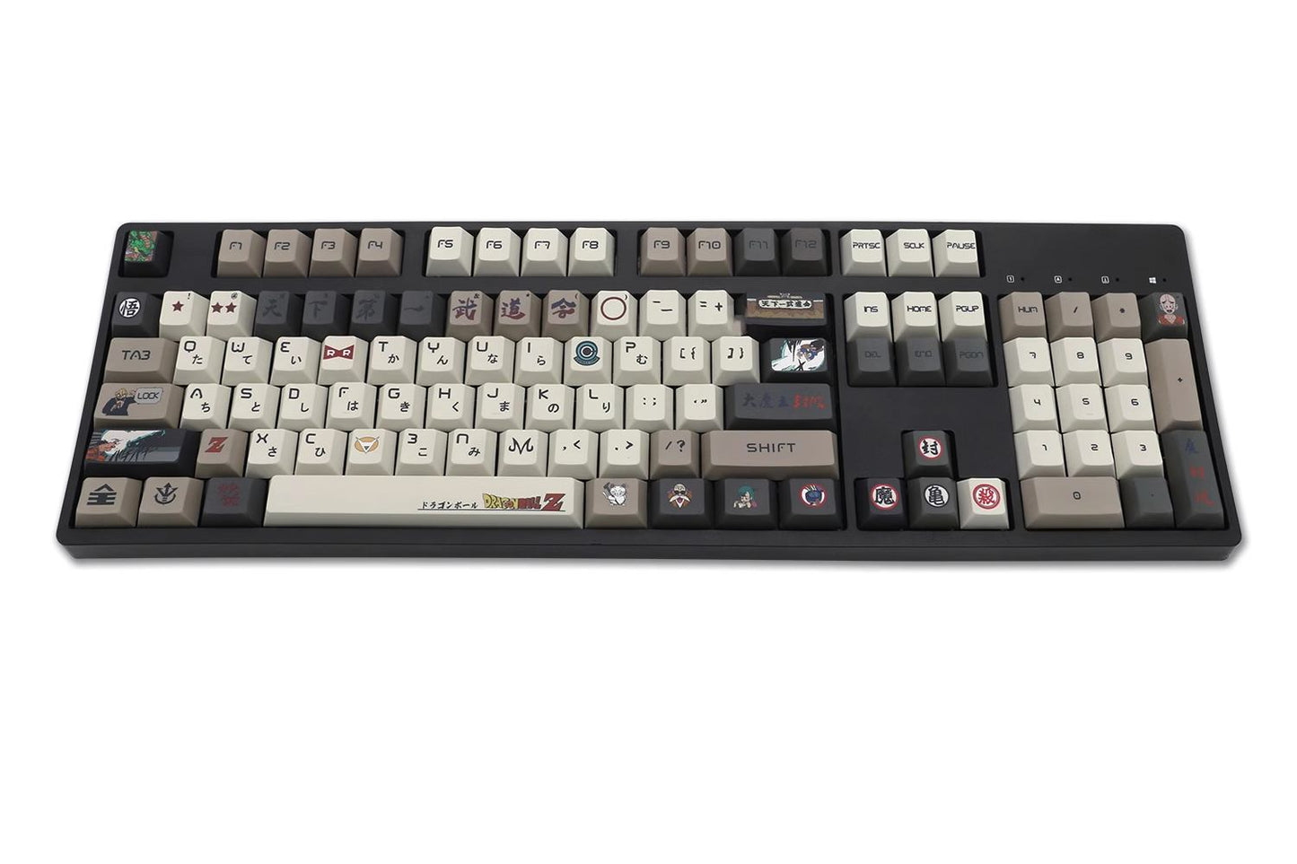 Goku and Vegeta full keyboard keycap set, a custom Dragon Ball accessory for mechanical keyboard enthusiasts and collectors.