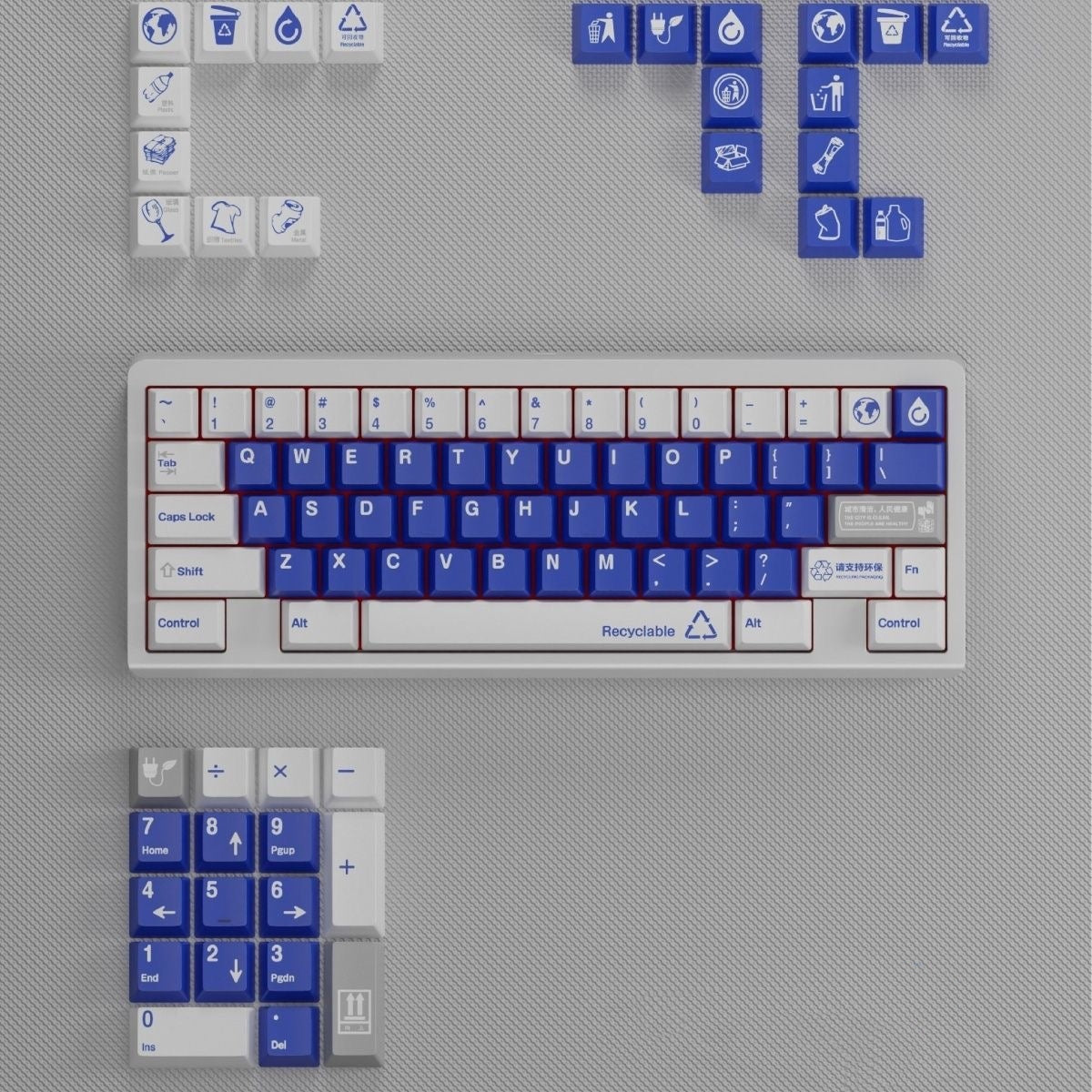 Eco-Friendly Keycap Recycle Theme Set