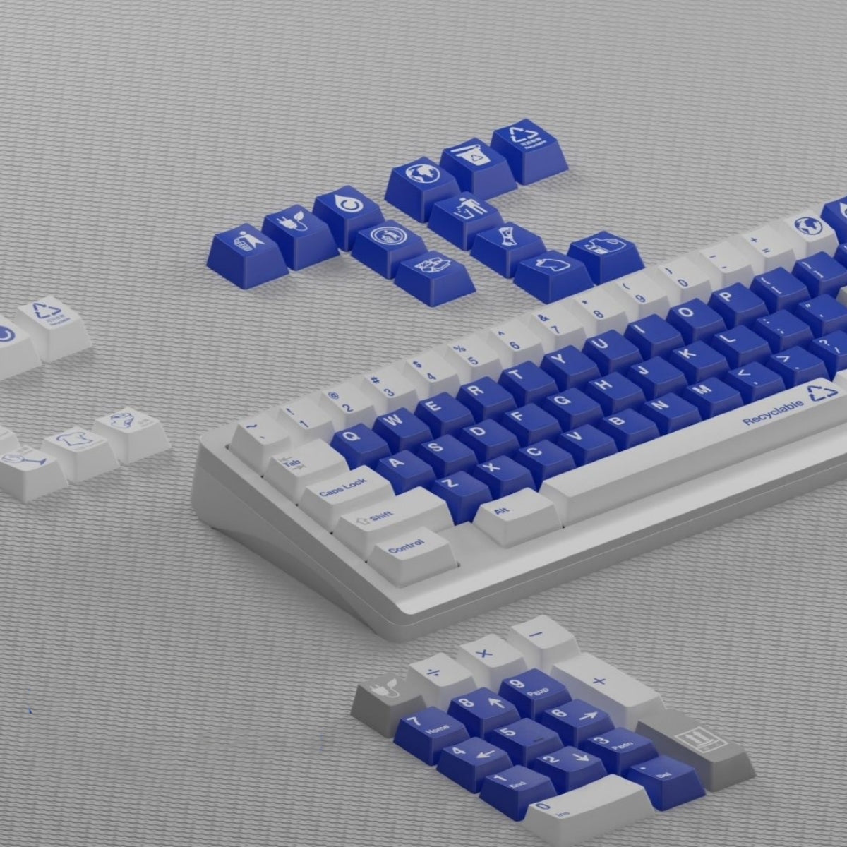 Eco-Friendly Keycap Recycle Theme Set