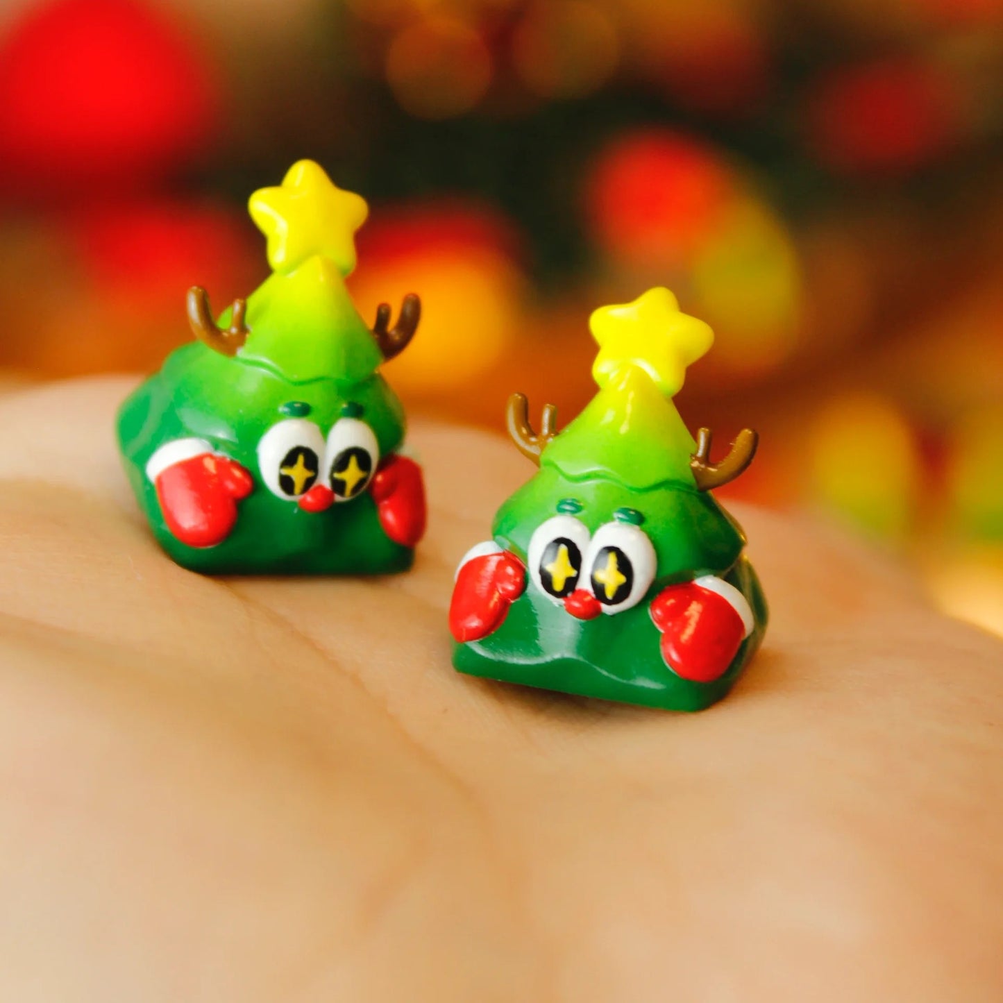 "Transform your mechanical wonderland with our Festive Xmas Tree Artisan Keycap. This unique and finely crafted keycap brings the holiday spirit to your fingertips. Adorned with a cheerful Christmas tree design, each keystroke becomes a festive celebration. Elevate your typing experience with the enchanting blend of style and holiday cheer. Upgrade your keyboard with this artisan keycap and let the festive magic of the season dance across your keys. Embrace the holiday spirit, one keystroke at a time!"