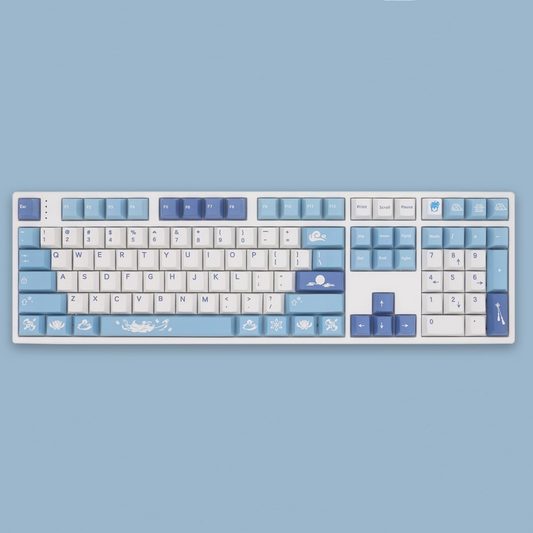 Immerse in the World of Teyvat: Bring the ethereal beauty of Genshin Impact's beloved character, Ganyu, to your fingertips. Our PBT Custom Keycaps Set is a tribute to this cryo archer, capturing every detail that fans adore.