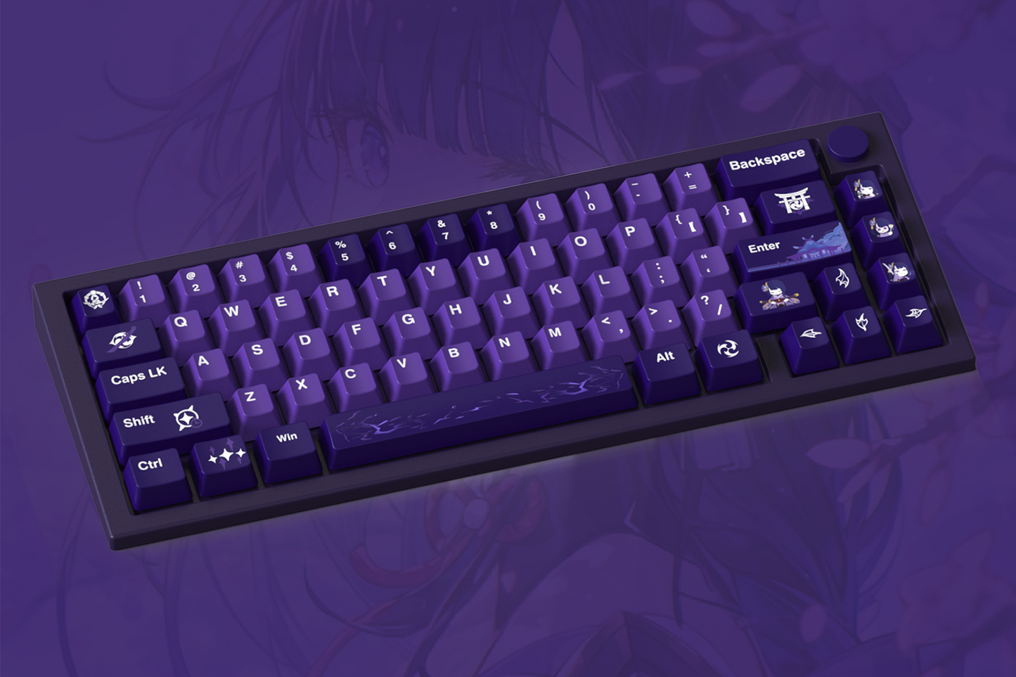 Raiden Shogun(雷电将军) from aihey studio PBT Custom Keycaps