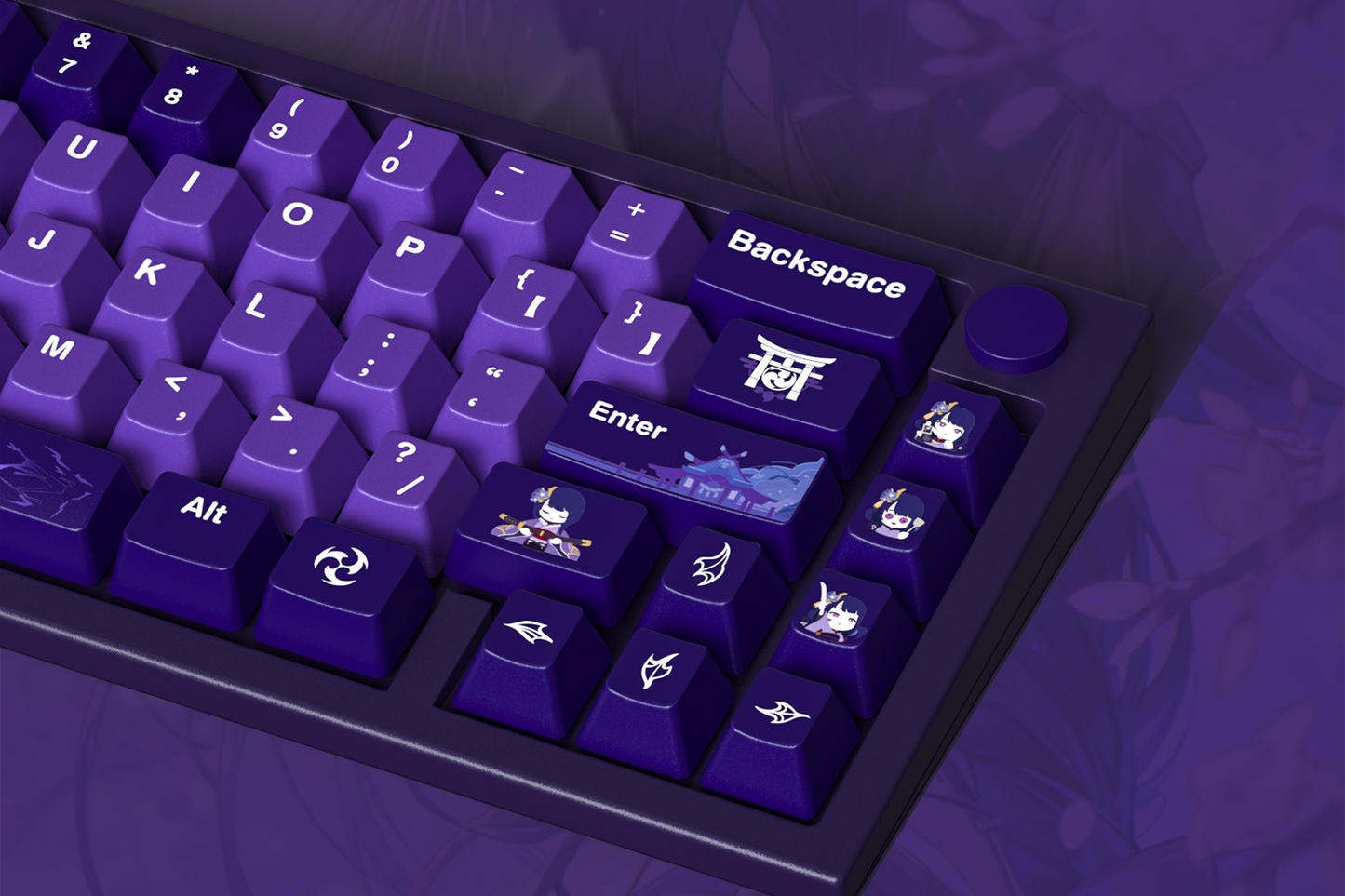Raiden Shogun(雷电将军) from aihey studio PBT Custom Keycaps