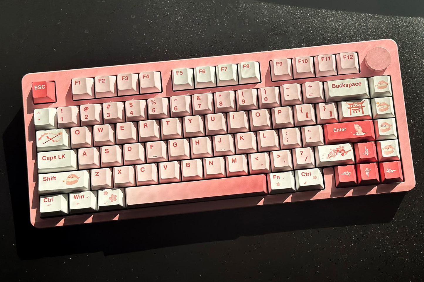 Genshin Impact Yae Miko-themed keycaps with high-quality PBT material