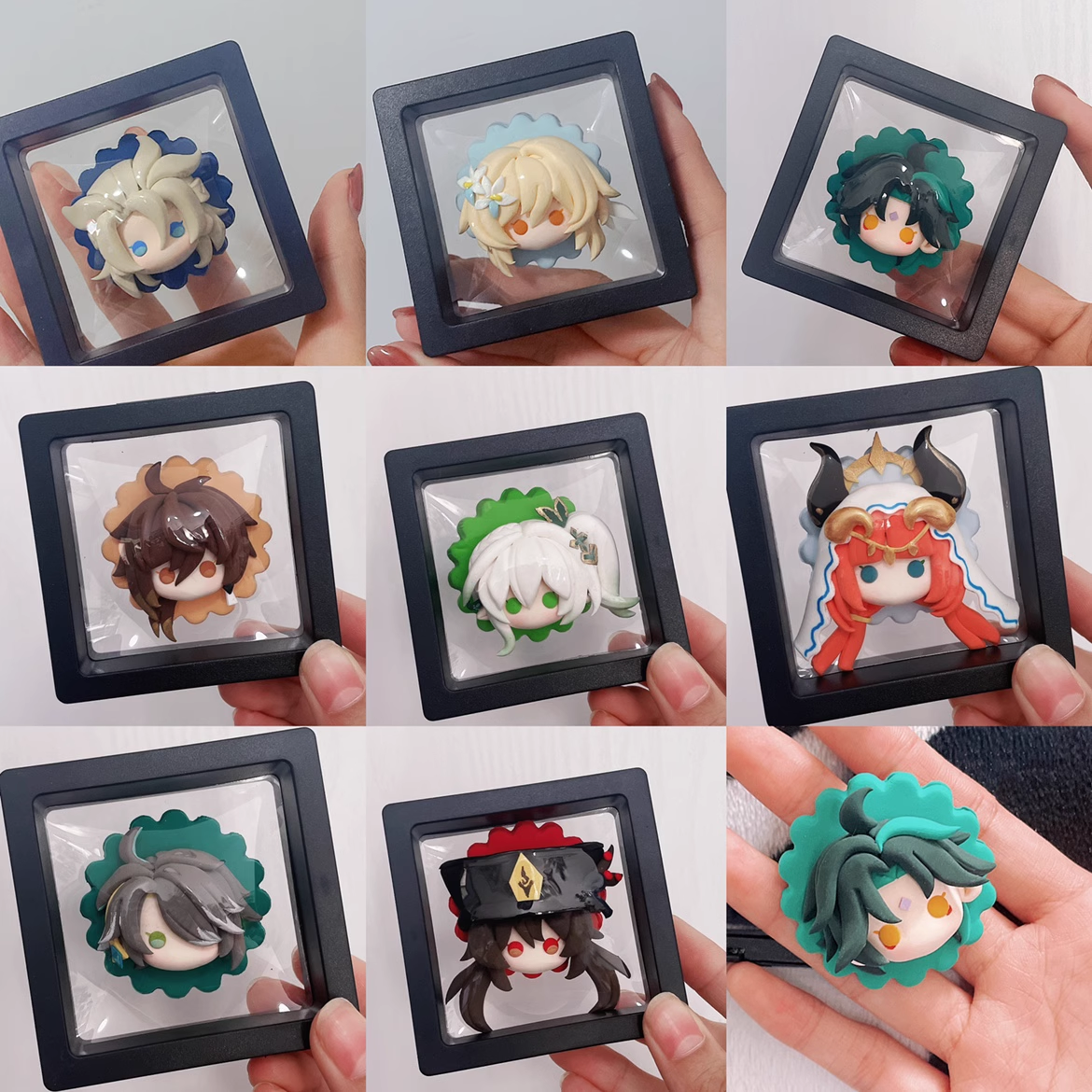 Bring the magic of Genshin Impact to your fridge! We've meticulously handcrafted these fridge magnets, showcasing captivating designs of Genshin Impact characters Hu Tao, Nahida, Klee, and Raiden Shogun. Each fridge magnet is crafted with care and takes 5 days of meticulous workmanship. They're not just decorations; they're collectibles representing your love for Genshin Impact.