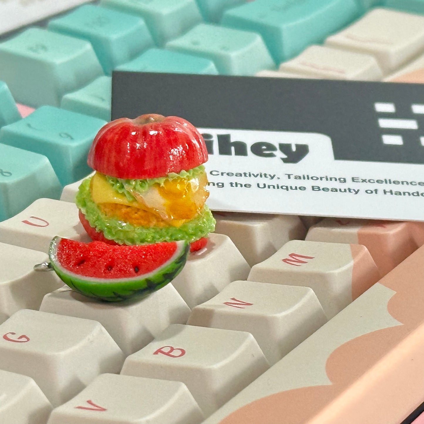 Handmade Apple Sandwich Keycaps Artisan Keycaps