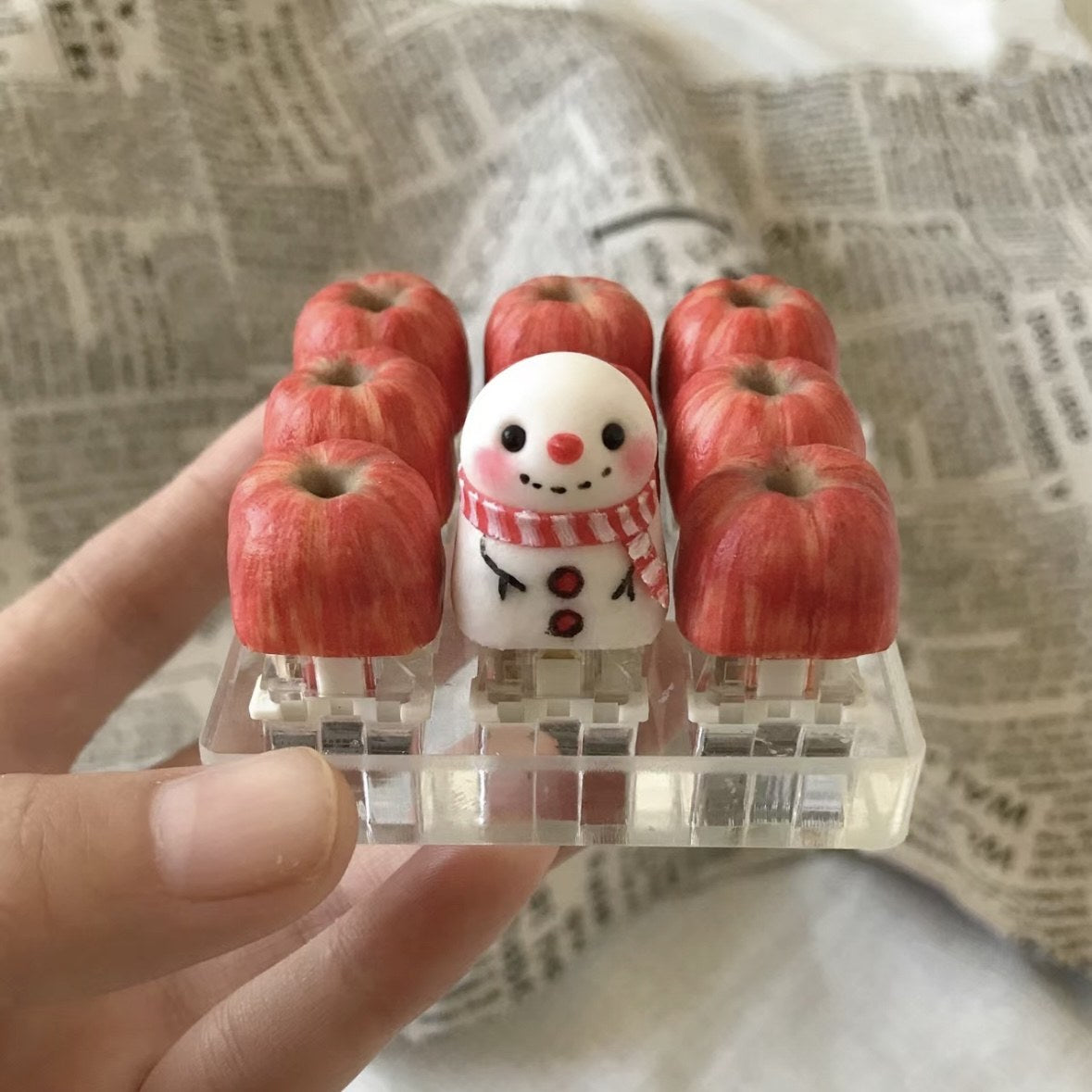 Christmas Custom Snowman Keycaps Frosty Friends Artisan Keycaps