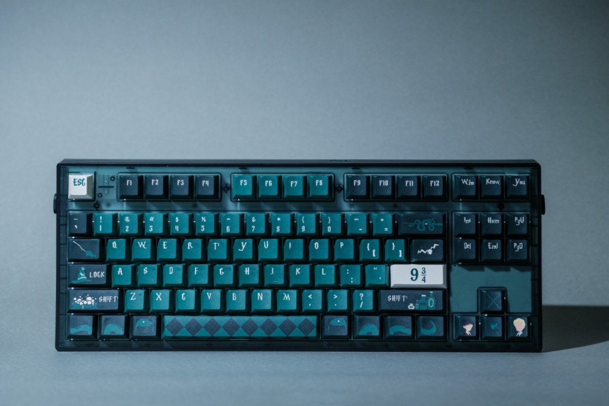 Harry Potter keyboard Slytherin Keycap with Flesports MK870