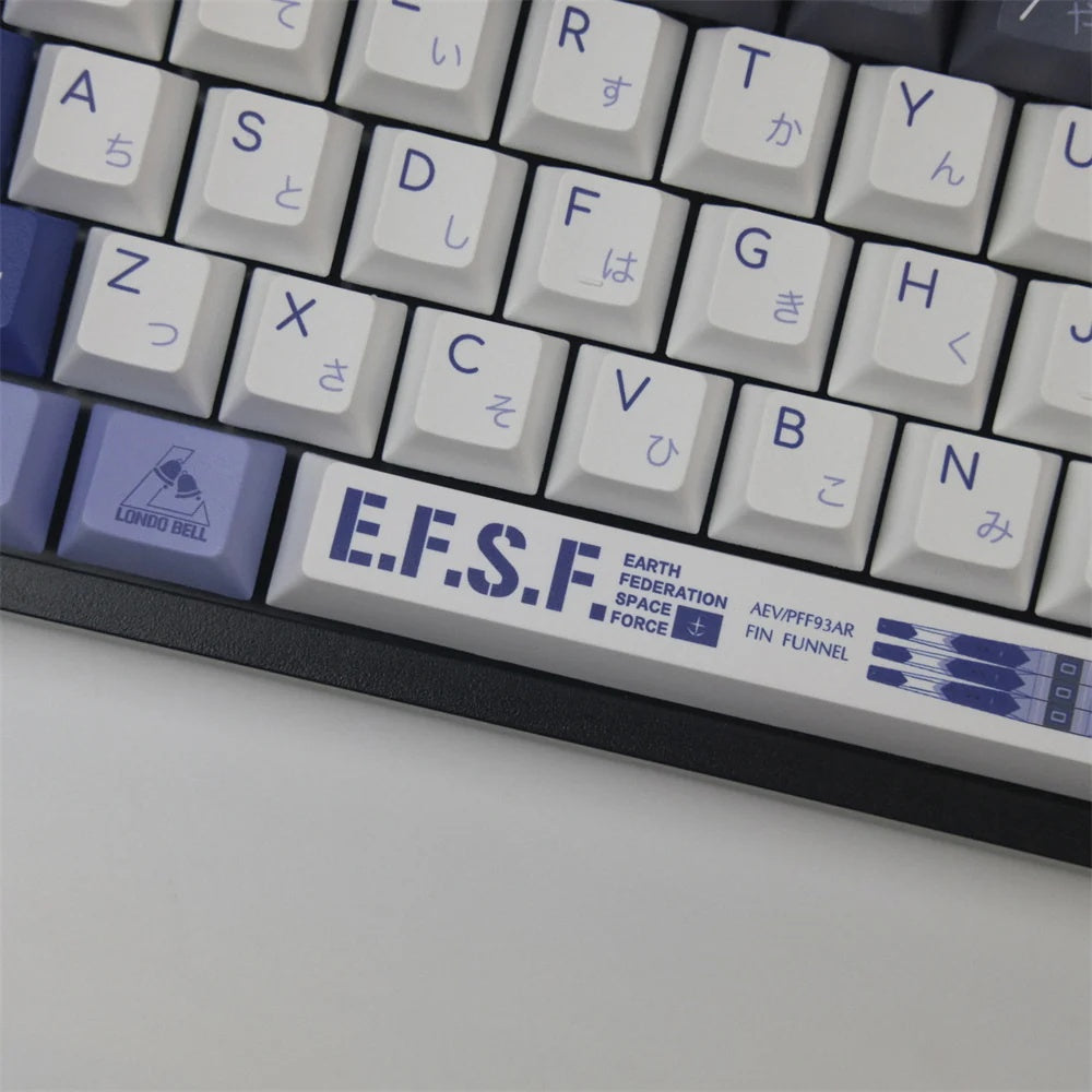 Hi-ν Gundam Keycaps PBT Custom Keycaps Set 136 keys PBT Custom Keycaps Set featuring Hi-ν Gundam designs, perfect for collectors and fans looking to personalize their keyboard experience.