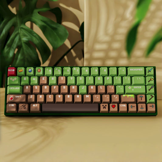 Custom Minecraft PIXEL BOX keycaps designed for durability and style, perfect for gamers and collectors alike.