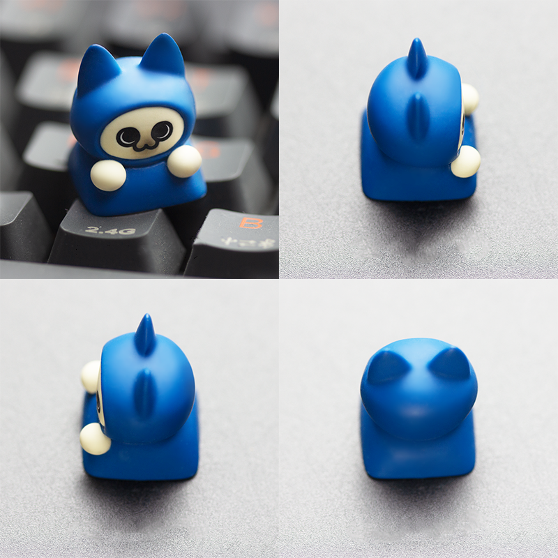 Mechanical keyboard keycaps inspired by Palico and Palamute from Monster Hunter, made by aiheystudio.
