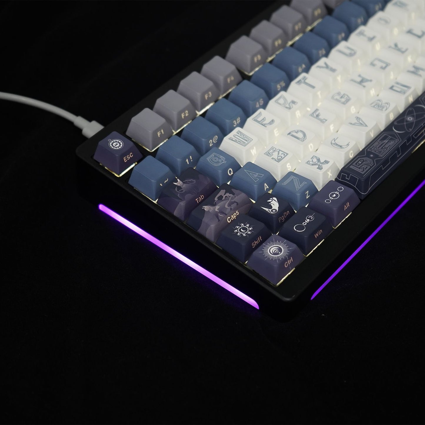 Moonlit Cat Cult Keycap Set Mythical Series by aiheystudio