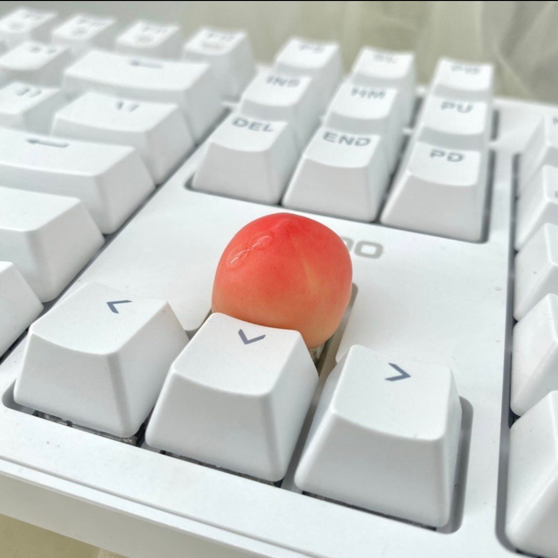 Vibrant Custom Fruit Artisan Keycaps - Peach and Watermelon Designs