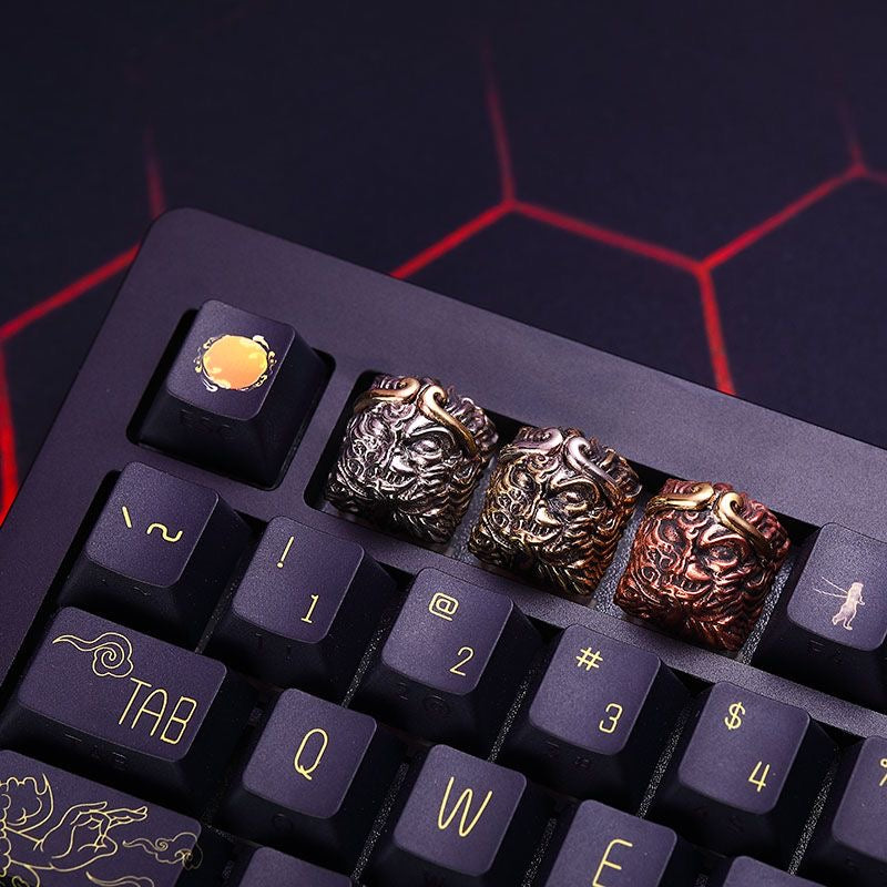 Pure Copper Sun Wukong Keycap for Mechanical Gaming Keyboards