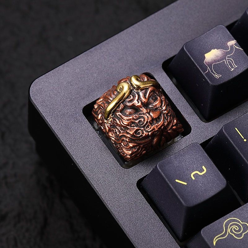 Pure Copper Sun Wukong Keycap for Mechanical Gaming Keyboards