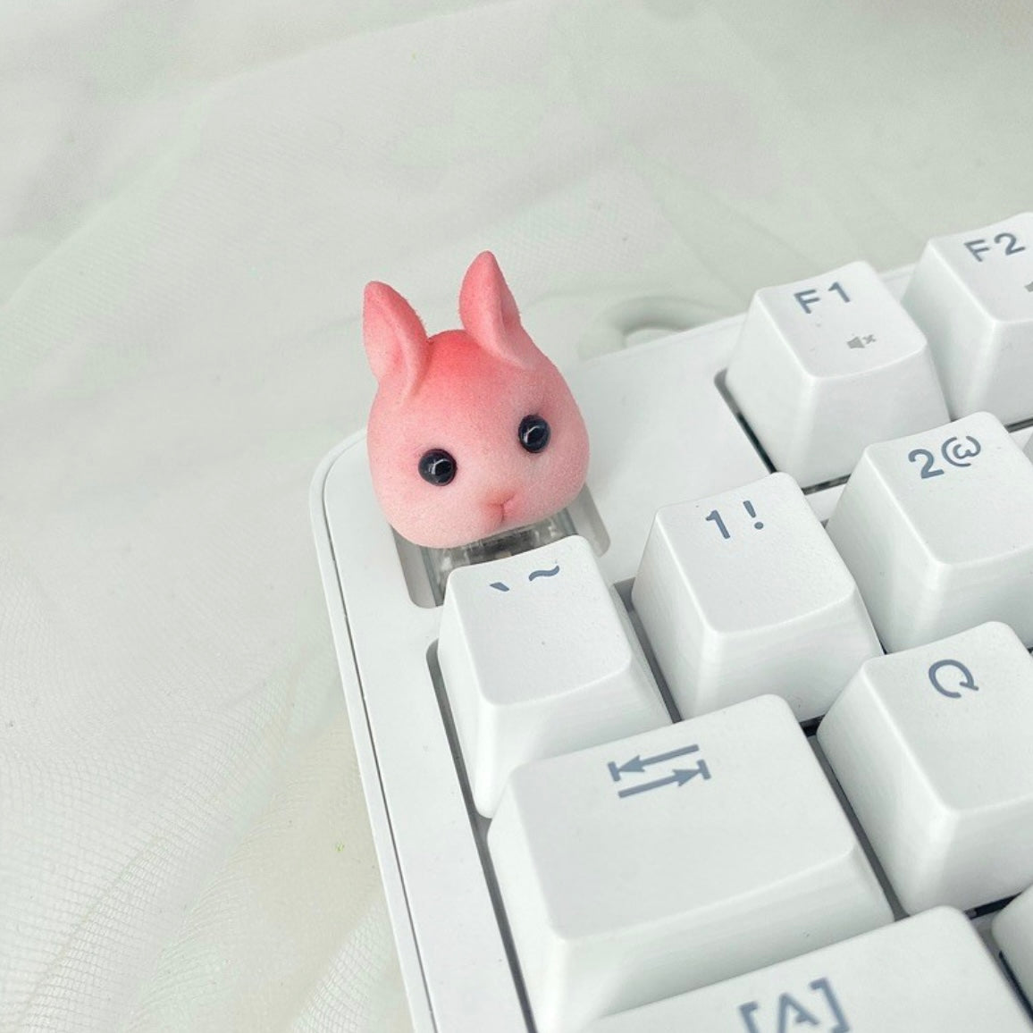 Cute Custom Bunny Rabbit Artisan Keycap - Perfect for Halloween-themed Keyboards by AiheyStudio