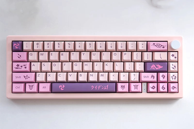 Elevate your keyboard to new heights with the commanding presence of Raiden Shogun and the enchanting allure of Yaemiko. Immerse yourself in the world of Genshin Impact with this exclusive keycap set that brings the electro-powered duo to life on your fingertips. Unleash the thunder and illuminate your gaming or typing experience with the Raiden Shogun and Yaemiko Keycaps Set – a must-have for fans and enthusiasts alike!