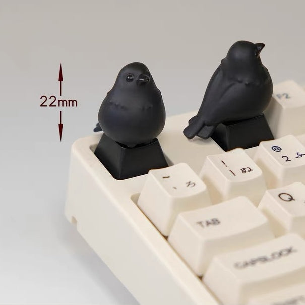 Raven Good Luck Artisan Keycaps Custom Keycaps aiheystudio Custom Raven Good Luck keycap from AiheyStudio, a unique art piece symbolizing fortune, perfect for keyboard personalization.