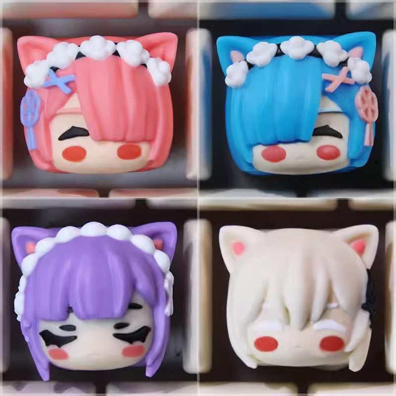 Rem Ram Emilia Satella Artisan Keycap - Re: Life in a Different World from Zero