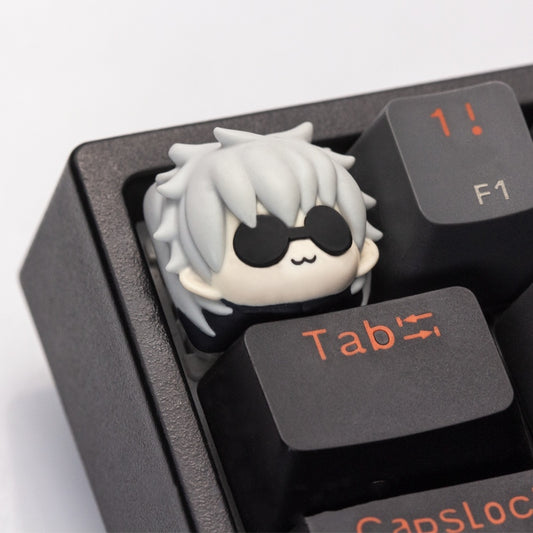 Satoru Gojo Artisan Keycap Jujutsu Kaisen Custom resin keycaps Satoru Gojo artisan keycap inspired by Jujutsu Kaisen, custom resin keycap for anime fans and mechanical keyboard enthusiasts.