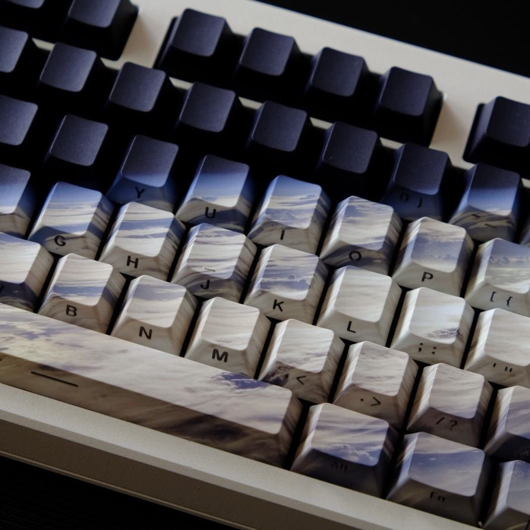 Side-Printed Backlit Keycap Set Galaxy to Earth Gradient