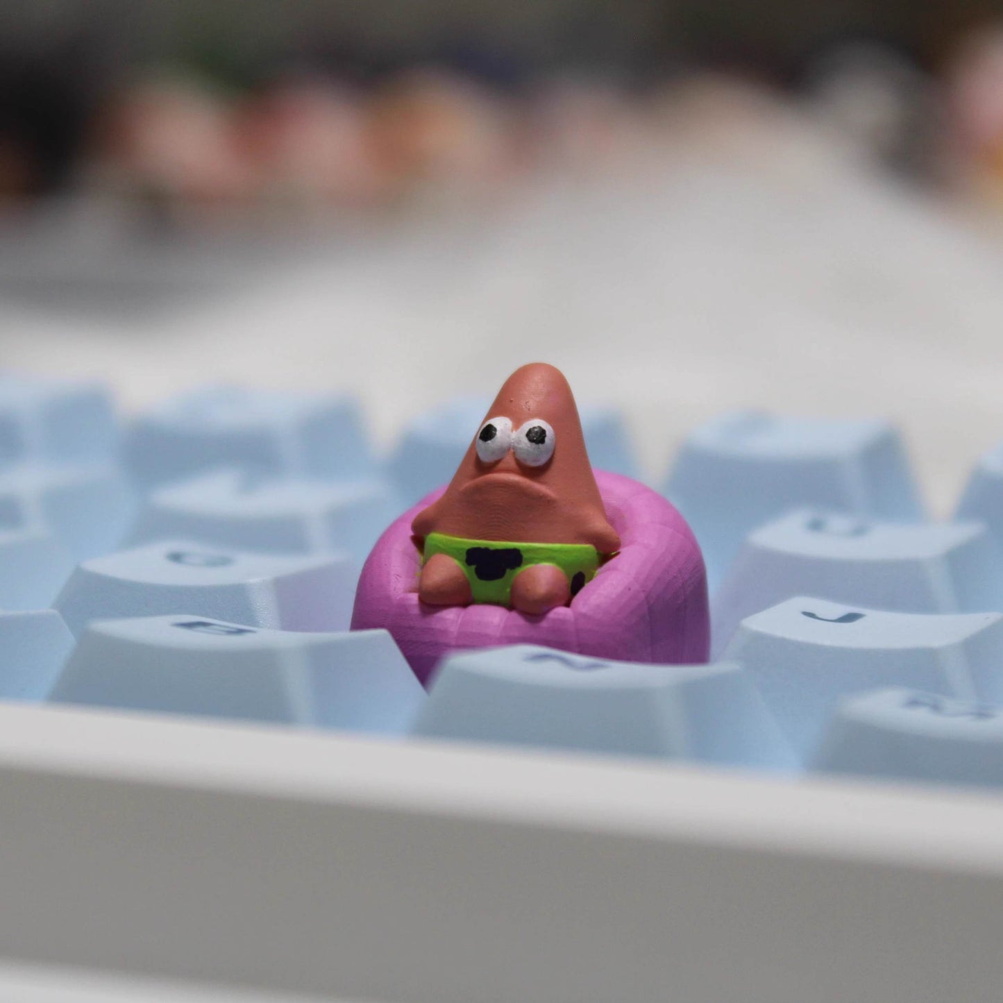 "Dive into the whimsical world of Bikini Bottom with our SpongeBob and Patrick Custom Artisan Keycaps. These 3D-printed keycaps are not just accessories; they're a playful homage to the iconic duo. Imagine SpongeBob asking, 'Hey Patrick, do you know what's funnier than 24?' and Patrick responding, 'Umm, 25?' Each keystroke becomes a snippet of their hilarious banter. Crafted with precision and humor, these keycaps bring the charm of SpongeBob and Patrick to your fingertips.