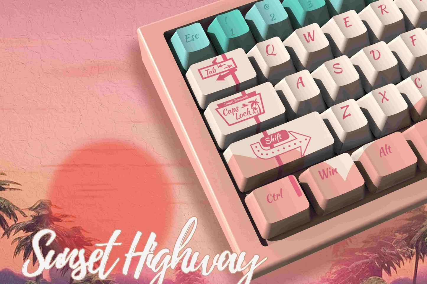 Custom Keycaps PBT Sunset Highway keycaps Set