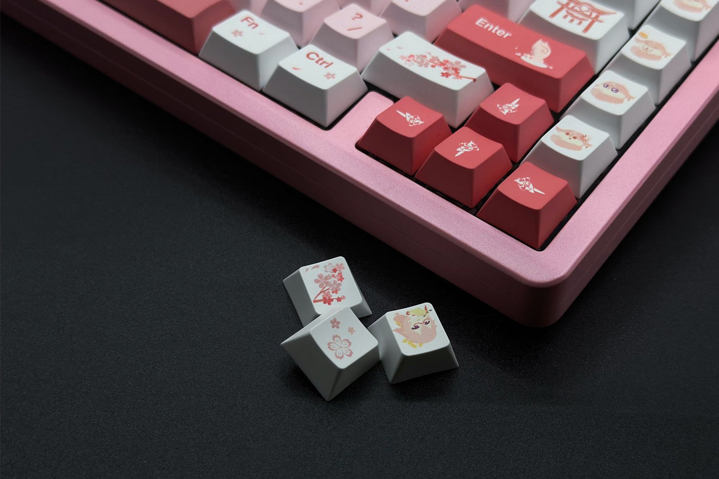 Unique PBT keycap set featuring Yae Miko from Genshin Impact. AiheyStudio captures the character’s essence in this exclusive artisan keyboard accessory.