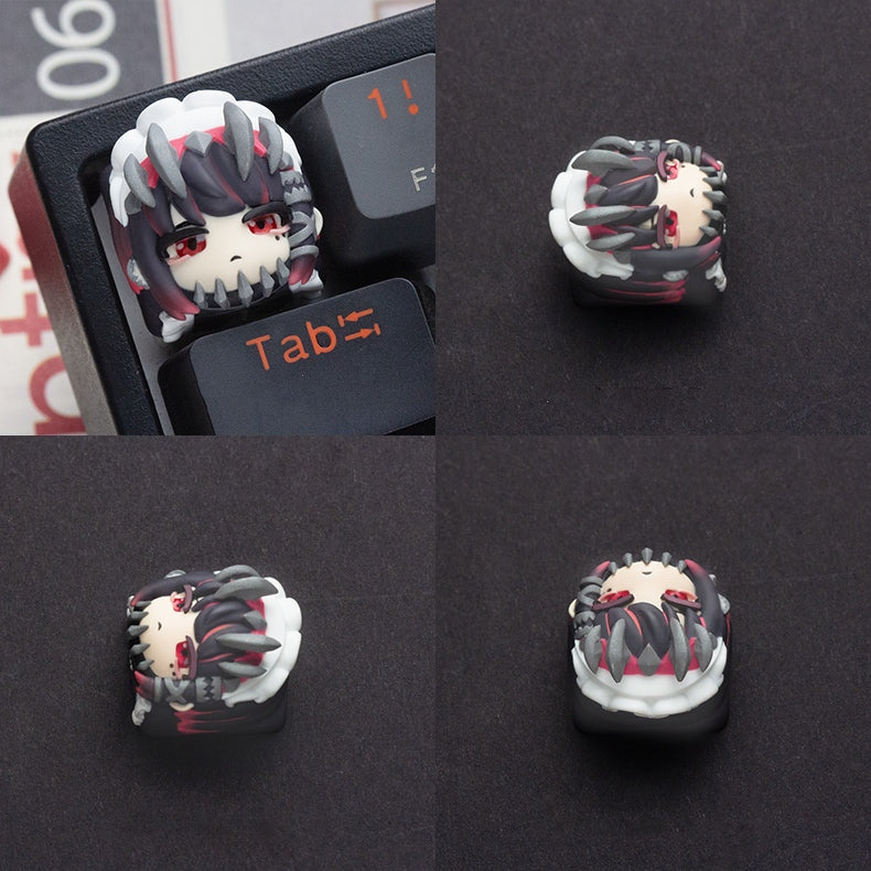 Custom keycaps featuring Zenless Zone Zero's iconic characters, Aneira Jo and Nicole Demara, perfect for gamers and fans of the game.