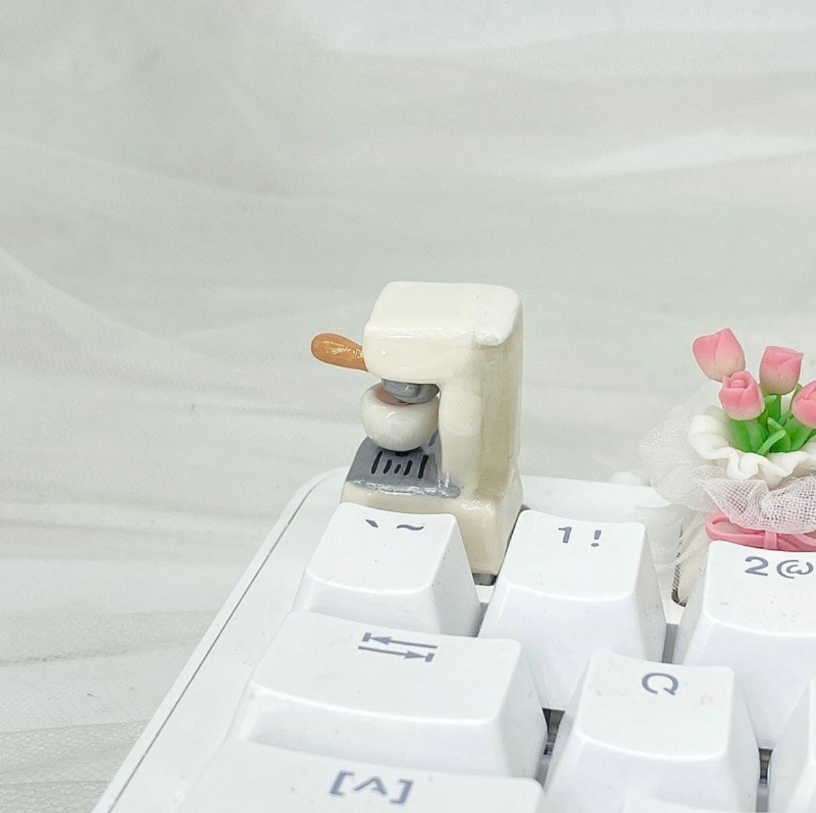 "Indulge in a coffee break with our 'Want a Cup of Coffee?' Custom Coffee Artisan Keycap. Handcrafted with care, this keycap features a steaming cup of coffee, perfect for coffee lovers. It's a charming addition to your keyboard, inviting you to savor every keystroke with a hint of caffeine charm. Elevate your setup with this unique and delightful artisan keycap." ☕💻 #Keycaps #ArtisanKeycaps #CoffeeLovers