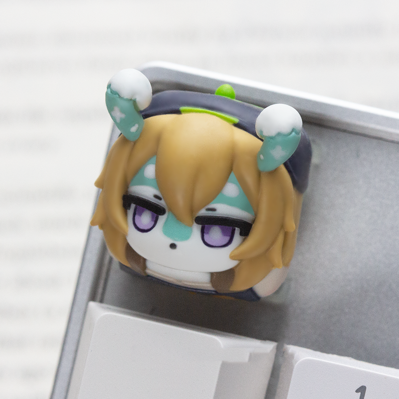 Mamehe Artisan Keycap, a custom resin creation showcasing the unique design inspired by the character from Genshin Impact.