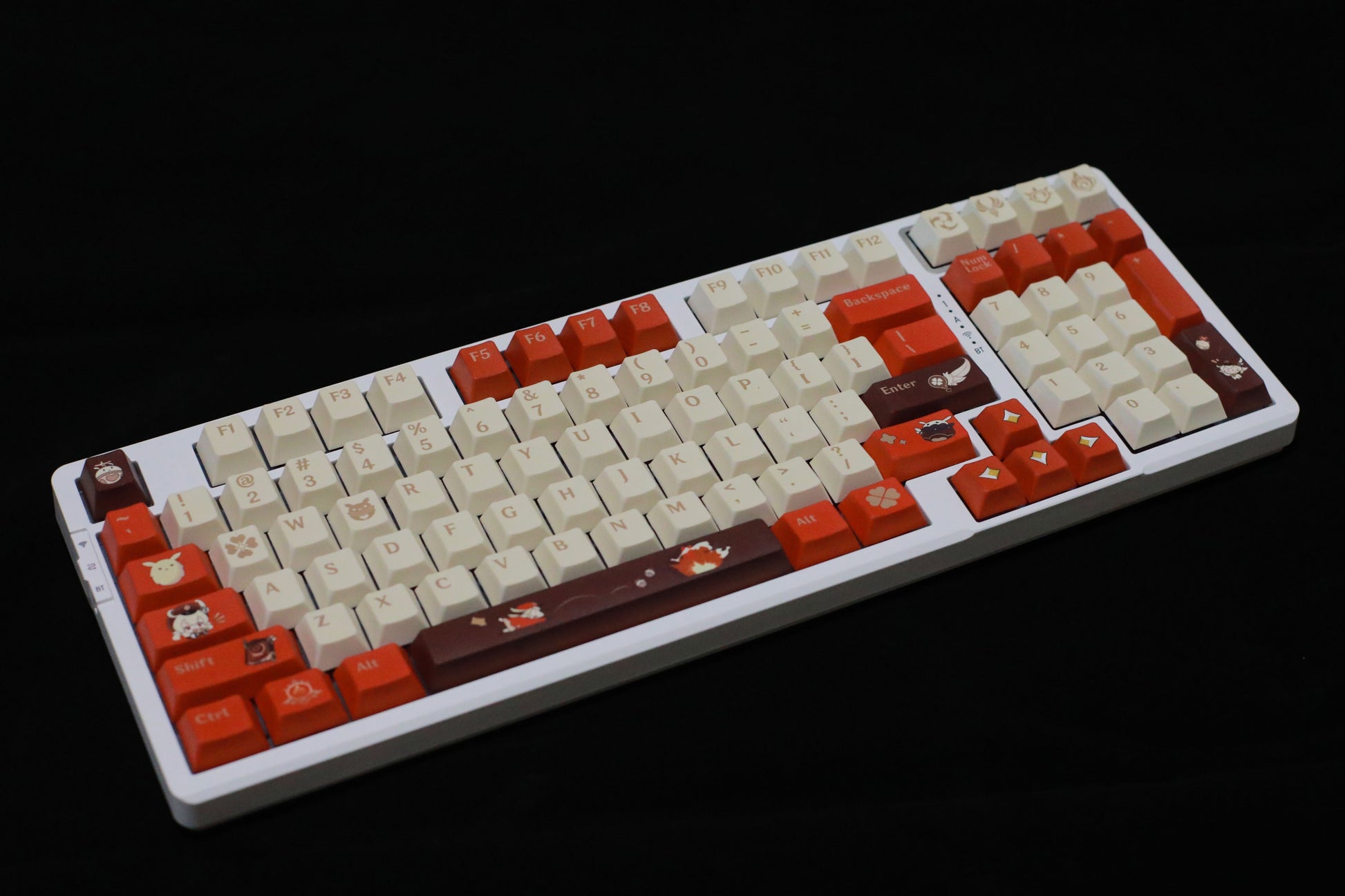 "Experience explosive character in every keystroke with our 'BOOM BOOM Klee' Keycaps, inspired by Genshin Impact. Crafted from high-quality PBT material, these custom keycaps offer durability and tactile satisfaction that rivals the renowned GMK keycaps. In stock now, they bring a burst of Genshin Impact's playful chaos to your keyboard setup. Elevate your gaming experience with these captivating and vibrant keycaps." 💥🎮💻 #GenshinImpact #Keycaps #GamingAccessories
